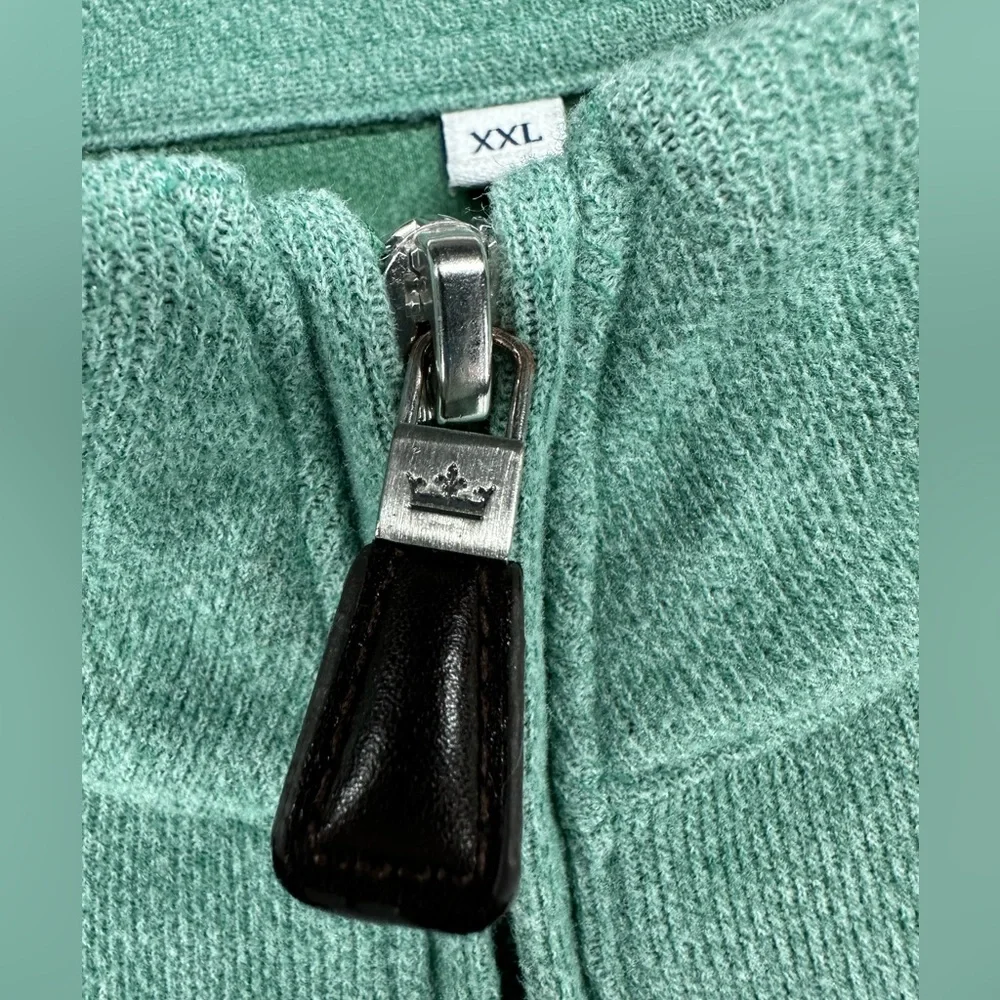 Peter Millar 1/4 Zip Cotton Blend Pullover Mint Green Men‎ Size XXL